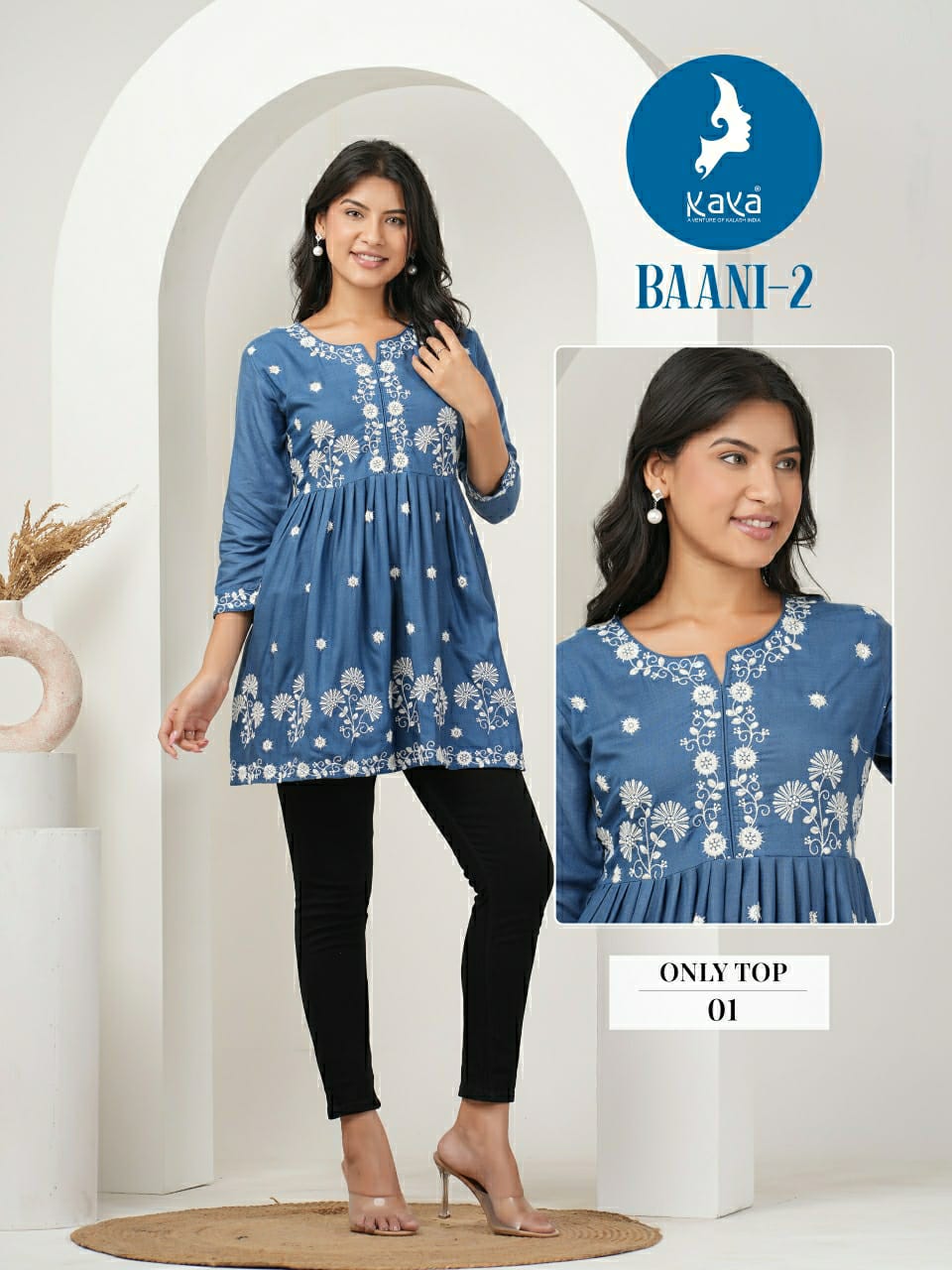 Baani 2 By Kaya Rayon Designer Short Ladies Top Wholesale Market In Surat